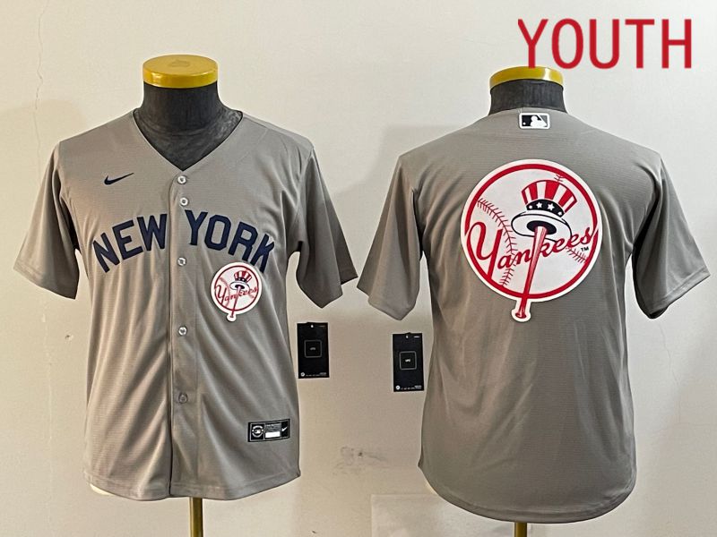 Youth New York Yankees Blank Grey Game 2024 Nike MLB Jersey style 121816